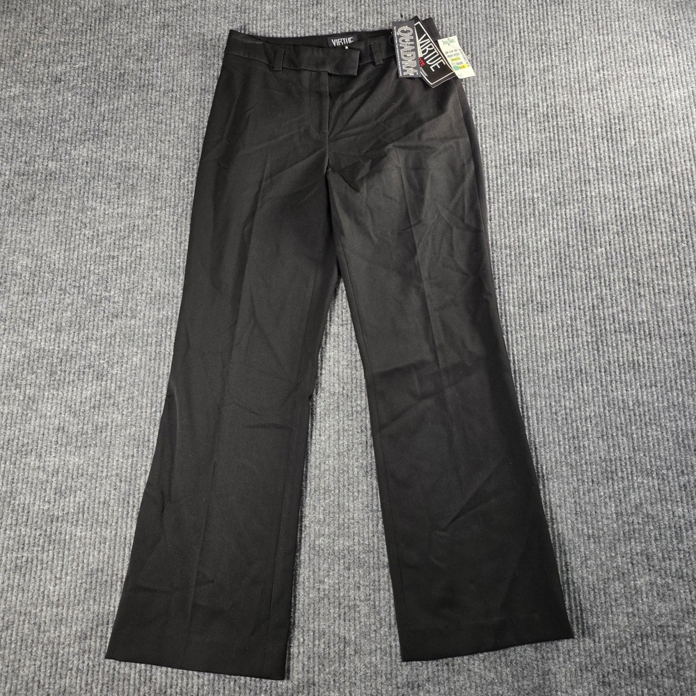 Virtue Petite Quadra Black Dress Pants Womens 2P Straight Leg 4-Way Stretch NWT
